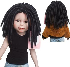 img 4 attached to 🎀 Парики зафро афроамериканской куклы с кудрявыми волосами и плетенками: идеально подходят для кукол высотой 18 дюймов с головами длиной 10,24 дюйма