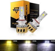 🔆 auxbeam 9006 hb4 led light bulbs f-tc series - 50w 5000lm 6000k/4300k/3000k adjustable color temperature - cob chips led conversion kits logo