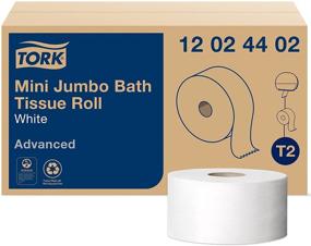 img 4 attached to 🚽 Tork Mini Jumbo Bath Tissue Roll, 2-Ply, 7.36" Diameter, 3.55" Width x 751' Length, White (Case of 12 Rolls, 9,012 Feet Total)