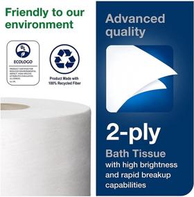 img 1 attached to 🚽 Tork Mini Jumbo Bath Tissue Roll, 2-Ply, 7.36" Diameter, 3.55" Width x 751' Length, White (Case of 12 Rolls, 9,012 Feet Total)