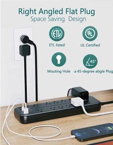 img 2 attached to 💡 YUNDOO Power Strip: 12 AC Outlets, 1 USB-C, 4 USB Ports, 6 Ft Extension Cord - Ideal for Home, Office, Dorm & More!