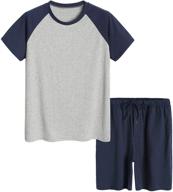 latuza men's summer raglan pajamas with convenient pockets логотип