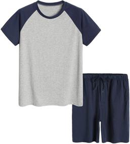 img 4 attached to Latuza Men's Summer Raglan Pajamas with Convenient Pockets