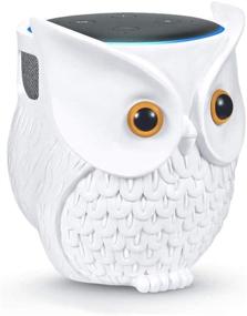 img 4 attached to 🦉 LDYAN Владелец стоит сова: Стильный карикатурный декор для Echo Dot и Google Home Mini - Белый