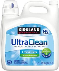 img 4 attached to Kirkland Signature Ultra Clean Free & Clear HE Premium Hypo-Allergenic Liquid Laundry Detergent - 146 Loads (5.73L)