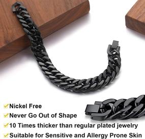 img 3 attached to 🎁 18K Gold Plated Stainless Steel Franco Link Bracelet, 8mm/12mm/17mm Width, 7.5"/8.3"/9" - ChainsHouse Chain Wrist Bracelets for Men Women in a Sent Gift Box