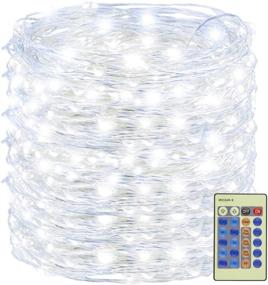 img 4 attached to Decute 500LED Cool White Fairy String Lights with Remote - 164ft Silver Wire for DIY Christmas Tree Costume, Wedding Party, and Table Centerpiece Decor