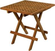 white oiled finish square-grate top folding deck table by seateak 60030 logo