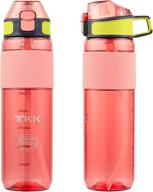 purple leak proof sports water bottle with straw - 27oz bpa free tritan | ideal for fitness, gym, yoga, running, cycling, hiking, camping, and school logo