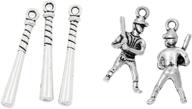 ⚾️ 100 pieces baseball charms - 50 bat charms and 50 player charms logo