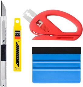 img 4 attached to 🚗 Car Wrapping Vinyl Wrap Window Tint Tools Set with Retractable Knife, 30-Degree Snitty Vinyl Cutter, and Felt Squeegee