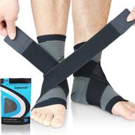 🏋️ beister ankle brace compression support sleeve - effective foot socks for injury recovery, joint pain, plantar fasciitis, achilles tendon, heel spurs - gray & black, x-large logo