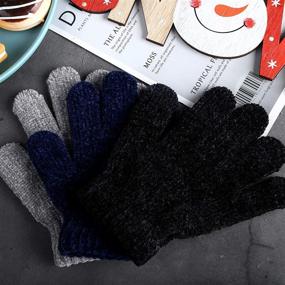 img 1 attached to ❄️ Cooraby Chenille Stretchy Cashmere Knitted Boys' Accessories: Perfect for Cold Weather