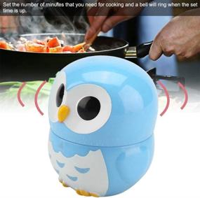 img 3 attached to 🦉 Cute Owl Shape Kitchen Manual Timer – Mechanical Home Cooking Counters Clock Alarm – Portable Alarm Clock – Kitchen Cooking Tool in Blue