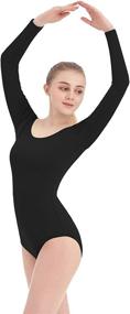 img 1 attached to SUPRNOWA Ladies' Long 👚 Sleeve Spandex Leotard with Scoop Neck