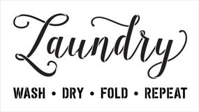 img 2 attached to 👚 StudioR12 Laundry Word Stencil (16"x9") - Wash Fold Dry Repeat - Premium Quality - STCL1980