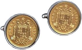 img 2 attached to SPAIN CUFFLINKS PESETA TAILS SIDE