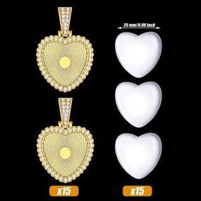 img 3 attached to Rhinestone Pendant Cabochon Heart Shaped Cabochons