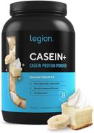 🍌 legion casein+ banana cream pie: pure micellar casein protein powder for pre-sleep muscle recovery logo