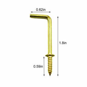 img 3 attached to IDEALSV 1-1/4 Inch 1 Shape Screw Hooks L Shape Hooks 7 Shape Right Angle Medal Hooks Gold (50 Pack)