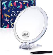 momokuba magnifying mirror 20x / 1x - two sided, double sided magnifying 🔎 mirror with stand - perfect for makeup application, blackhead/comedone removal - silver, 6 inch logo