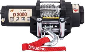 img 3 attached to 🏆 Sinoking 12VDC 3000LB UTV ATV Winch with 3/16″39′ Steel Cable - Electric Winch Kit 12V w/ Wireless Remote Control