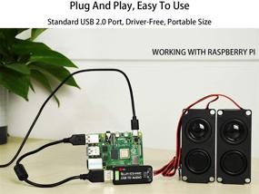 img 2 attached to 🔌 Compact USB to Audio Adapter: External Stereo Sound Card Converter with 8Ω 5W Speaker for Raspberry Pi/Jetson Nano, Win7/8/8.1/10, Mac, Linux, Android - USB 2.0 Port, Driver-Free, Plug and Play