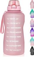 💧 128 oz bpa free water bottle with time marker & straw - large motivational sports water jug to help women and men stay hydrated daily - leakproof tritan frosted big plastic office water container логотип