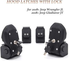 img 4 attached to 🔒 Anti-Theft Jeep Hood Latch Kit with 4 Keys for 2018-2021 Jeep Wrangler JL & Gladiator JT (1 Pair) - KMFCDAE JL OEM Original Hood Locking Catch Latches