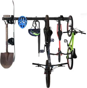 img 4 attached to 🚲 Adjustable Wall Mount Bike Storage Rack – Organizational Tools and Bike Hanger for Home and Garage – Holds up to 4 Bicycles (8 Hooks, 46 inches)