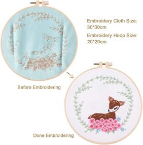 img 3 attached to 🧵 Beginner's DIY Embroidery Starter Kit with Pattern, Handcrafted Cross Stitch Kit for Adults – Cotton Pattern Cloth, Embroidery Hoop, Color Threads, and Needles Included