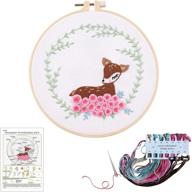 🧵 beginner's diy embroidery starter kit with pattern, handcrafted cross stitch kit for adults – cotton pattern cloth, embroidery hoop, color threads, and needles included logo