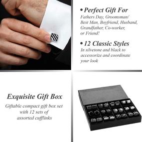 img 2 attached to 💼 Enhance Your Style with BodyJ4You Silvertone Elegant Cufflinks - A Perfect Accessory