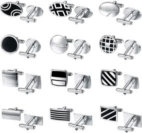 img 4 attached to 💼 Enhance Your Style with BodyJ4You Silvertone Elegant Cufflinks - A Perfect Accessory