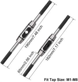 img 3 attached to ⚙️ Улучшенная рукоятка для регулировки резьбового ключа UXCELL, идеально подходит для метрических кранов M1-M8, инструмент для нарезания, нарезания и нарезания резьбы с корпусом из литьевого сплава высокого качества