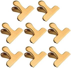 img 4 attached to 🔐 Premium Golden Stainless Steel Chip Bag Clips, 8 Pack for Air Tight Sealing in Kitchen & Office