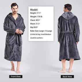 img 3 attached to FashGudim Flannel Bathrobe with Pockets - Men's Clothing