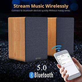 img 2 attached to 🔊 Wireless Powered Bookshelf Speakers with Bluetooth, Optical Input, Remote Control, and 3 Equalizer Modes - BESTISAN
