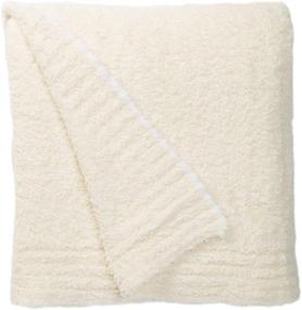 img 1 attached to 🔥 Barefoot Dreams Contrast Trim Throw Blanket 45 x 60 Cream & White: Luxurious Coziness
