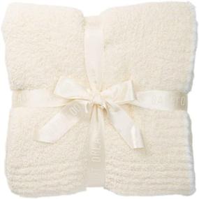 img 2 attached to 🔥 Barefoot Dreams Contrast Trim Throw Blanket 45 x 60 Cream & White: Luxurious Coziness