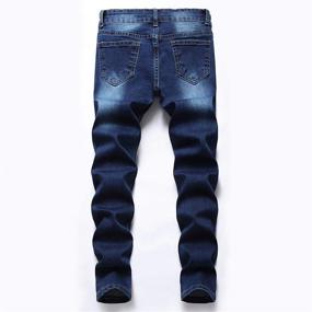 img 3 attached to Black Skinny Ripped Elastic Zipper Boys' Clothing ~ Jeans
