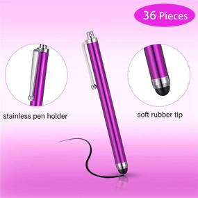 img 1 attached to 🖊️ 36-Piece Stylus Pen Set for all Capacitive Touchscreen Devices - Touch Screen Stylus Pens (Pink, Purple, Rose Red, White)