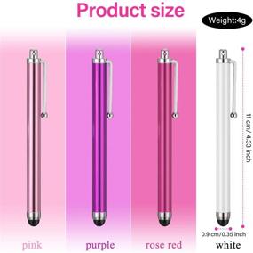 img 2 attached to 🖊️ 36-Piece Stylus Pen Set for all Capacitive Touchscreen Devices - Touch Screen Stylus Pens (Pink, Purple, Rose Red, White)