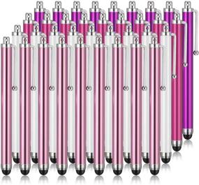 img 4 attached to 🖊️ 36-Piece Stylus Pen Set for all Capacitive Touchscreen Devices - Touch Screen Stylus Pens (Pink, Purple, Rose Red, White)