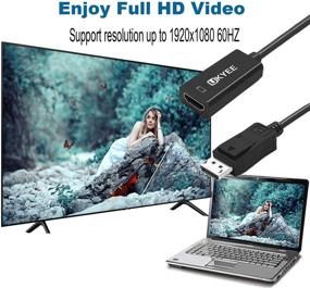 img 3 attached to 🔌 2-Портовый адаптер DisplayPort в HDMI - преобразователь - мужской к женскому 1080P - совместим с ПК, монитором, проектором, ЖК-телевизором - черный