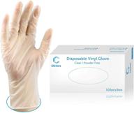 clinivex latex-free clear vinyl gloves, box of 100pcs, powder free, medium size logo