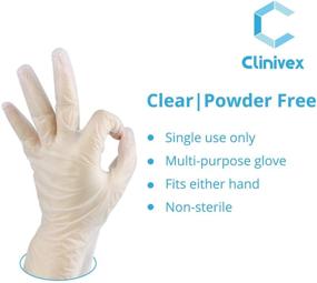 img 1 attached to Clinivex Latex-Free Clear Vinyl Gloves, Box of 100pcs, Powder Free, Medium Size