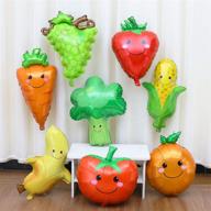 🎈 gihoo 8pcs fruit & vegetable aluminum foil balloons: perfect party decoration for summer birthdays, weddings, and baby showers логотип