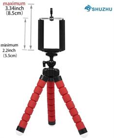 img 3 attached to Shuzhu Phone Tripod Flexible Adjustable Stand Octopus Leg Style Desktop Portable Mini Support With Clip For Cellphone Smartphone Digital Camera Red