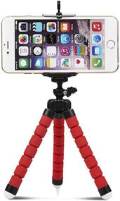 img 4 attached to Shuzhu Phone Tripod Flexible Adjustable Stand Octopus Leg Style Desktop Portable Mini Support With Clip For Cellphone Smartphone Digital Camera Red